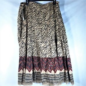 LRL Ralph Lauren Animal Print Long Skirt Sz 2X NWT